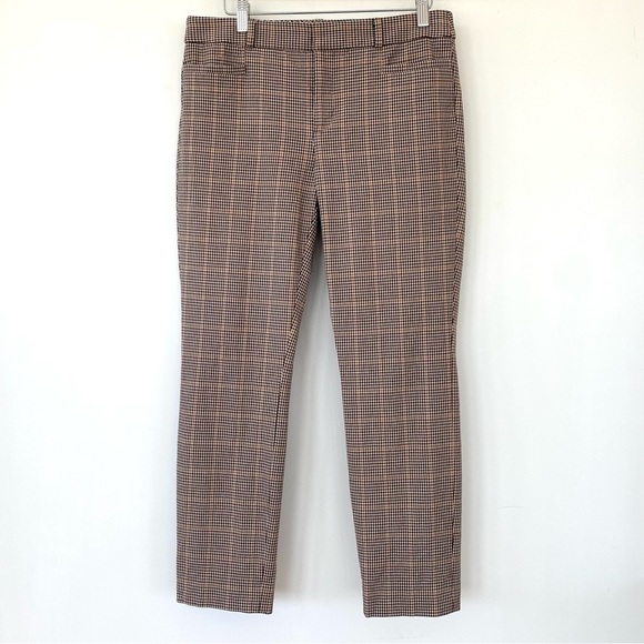 Banana Republic cropped skinny pants with stretch in brown plaid - Picture 4 of 12
